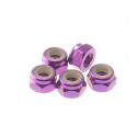 Hiro Seiko 3mm Alloy Flange Nylon Nut Purple