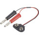 Modelcraft Ladekabel [2x Bananenstecker - 1x 9 V Blockbatterieanschluss] 25.00 cm 0.25 mm² 208286