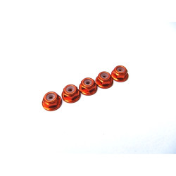 Hiro Seiko 2mm Alloy Flange Nylon Nut orange