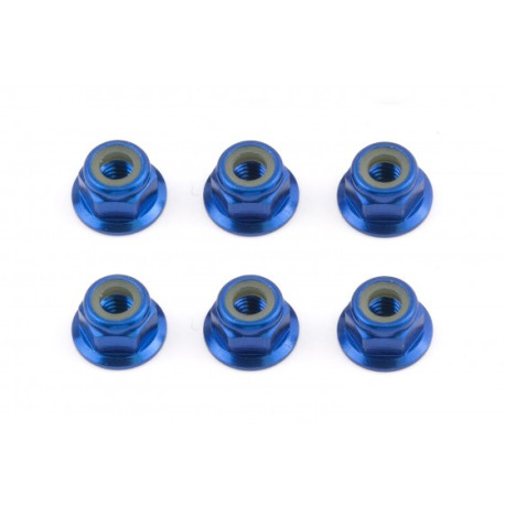 Team Associated FT M4 Flange Locknut, blue aluminum