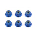 Team Associated FT M4 Flange Locknut, blue aluminum