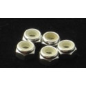 Hiro Seiko 4mm Alloy Nylon Nut [Silver] ( 5 pcs)