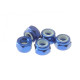 Hiro Seiko 4mm Alloy Nylon Nut [Y-Blue] ( 5 pcs)