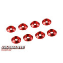 Ultimate RC 3mm Rot Aluminium Unterlegscheiben Cap Head Schraube konisch (8)