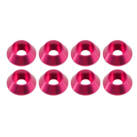 Ultimate RC 3mm Pink Aluminium Unterlegscheiben Cap Head Schraube konisch (8)