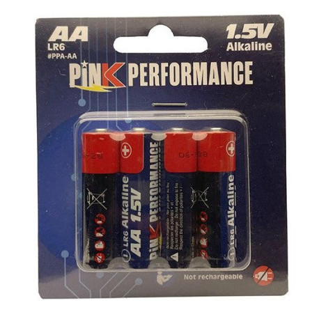 Pink Performance Alkaline Batteries AA 1.5V (x4) PPA-AA