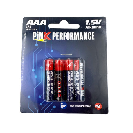 Pink Performance Alkaline Batteries AAA 1.5V (x4) PPA-AAA