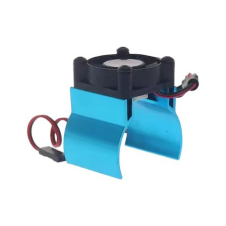 H-Speed Alu Kühlkörper blau mit temp. gesteuerten Ventilator 30mm für 540 Motor 36mm